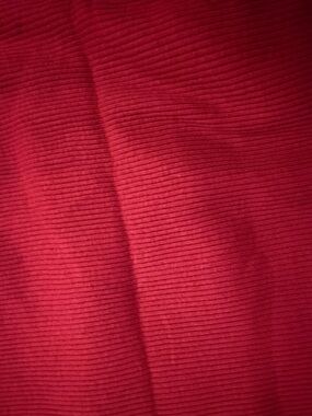 Vintage Red Ribbed Cotton Blend Fabric